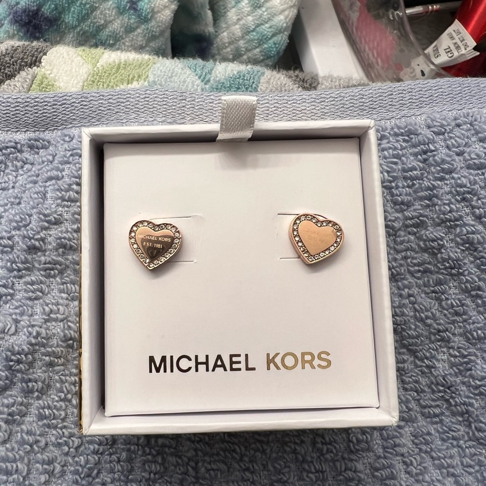 Michael Kors - Rose Gold, Heart Earrings
